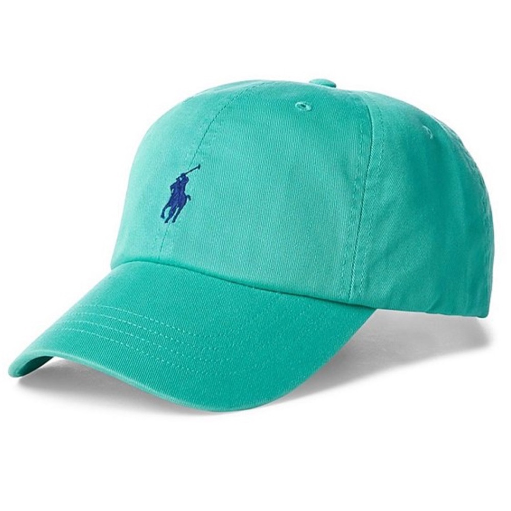 NEW Men’s POLO RALPH LAUREN Cotton Green Blue Hat - Picture 2 of 8